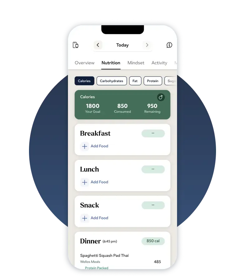 Wellos mobile app with video content.